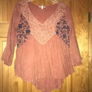 Boho flowy 3/4 length sleeve top